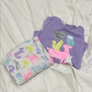 Carter’s Flame Resistant Purple Kids Pajamas with Animal Print